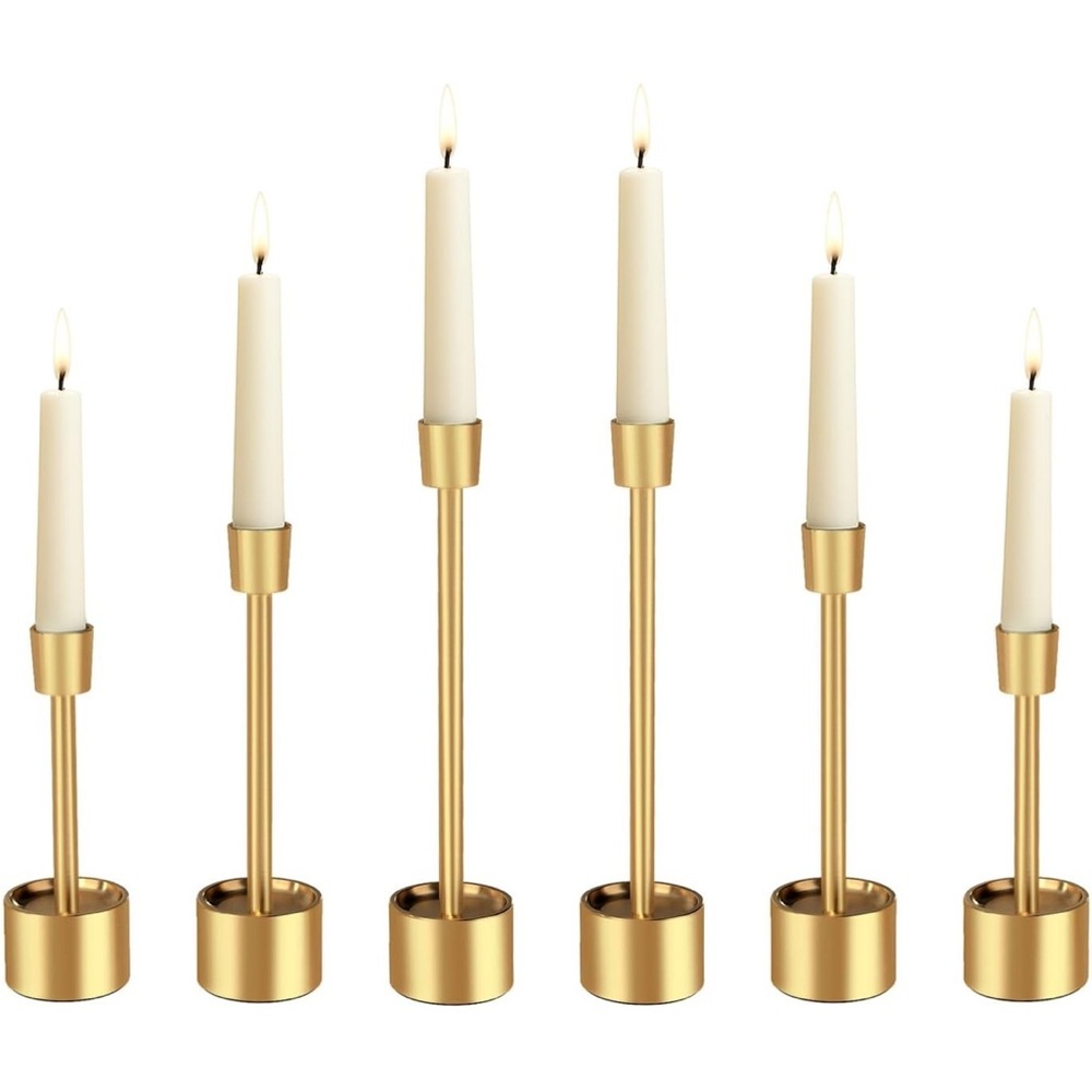 6 Packs Small Taper Candle Holders Candlestick Holder Stable Base Stand 047